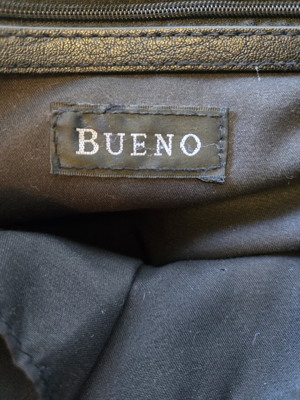 Black Leatherette Tote Bag with Front Pocket - Picture 2 of 4